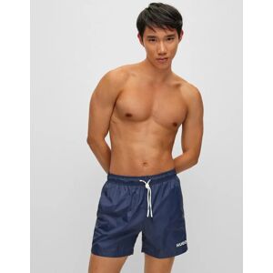 Men's HUGO HAITI Mens Quick-Drying Swim Shorts In Recycled Fabric With Logo NOS - Navy - Size: 37/36/32