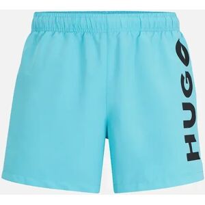 HUGO Men's Abas Side Logo Swim Shorts, Aqua Blue - Size: 32/33/32