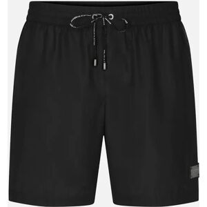 Men's Dolce & Gabbana Swim Shorts With Logo Plaque - Black - Size: XL / 38