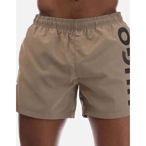 Hugo Boss Men's Abas Logo Print Swim Shorts - Cream - Size: 37/36/32 Hugo Boss Men's Abas Logo Print Swim Shorts - Cream - Size: 37/36/32