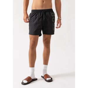 Hugo Boss Men's BOSS Orange Octopus Mens Contrast Logo Swim Shorts in Quick-Drying Fabric - Dark Grey 022 - Black/Black - Size: 37/36/32 Hugo Boss Men's BOSS Orange Octopus Mens Contrast Logo Swim Shorts in Quick-Drying Fabric - Dark Grey 022 - Black/Black - Size: 37/36/32