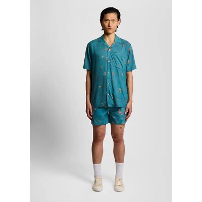 Lyle And Scott Men's Goldfish Graphic Swim Shorts - Blue - Size: 33/32/32 Lyle And Scott Men's Goldfish Graphic Swim Shorts - Blue - Size: 33/32/32