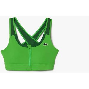 Lacoste Women's Sport Zipped Colour Block Stretch Bralette - Green - Size: S