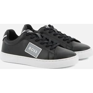 Hugo Boss Girl's Kids Leather Sneakers Black - Size: 7 years/8 years/2.5 (older)