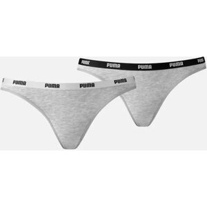 Puma Women's 2-Pack Classic Logo Low-Rise Bikini Briefs, Grey Melange - Size: 16 Puma Women's 2-Pack Classic Logo Low-Rise Bikini Briefs, Grey Melange - Size: 16
