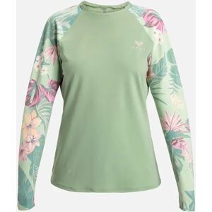 Women's Roxy Womens Into The Sun Long Sleeve Rash Vest - Green - Size: 6 Women's Roxy Womens Into The Sun Long Sleeve Rash Vest - Green - Size: 6