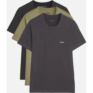 Hugo Boss Men's BOSS 3 Pack Cotton T-Shirts Black/Dark Grey/Khaki Green - Size: 36 Hugo Boss Men's BOSS 3 Pack Cotton T-Shirts Black/Dark Grey/Khaki Green - Size: 36