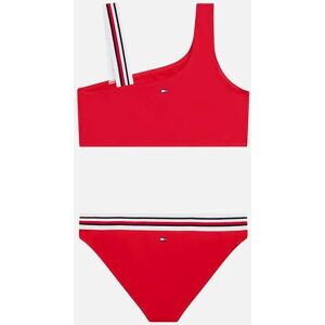 Tommy Hilfiger Girl's Girls Global Stripe One Shoulder Bikini Set, Red - Red/Red - Size: 10 years/11 years/12 years Tommy Hilfiger Girl's Girls Global Stripe One Shoulder Bikini Set, Red - Red/Red - Size: 10 years/11 years/12 years
