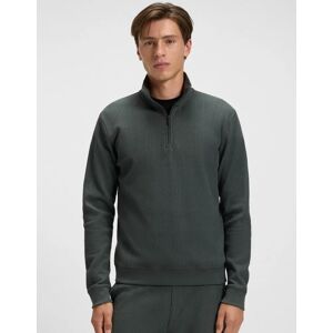 Hugo Boss Men's BOSS Orange Structure Mens 1/4 Zip Loungewear Top - Open Green 345 - Grey - Size: L Hugo Boss Men's BOSS Orange Structure Mens 1/4 Zip Loungewear Top - Open Green 345 - Grey - Size: L