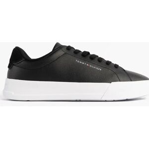 Men's Tommy Hilfiger TH COURT LTH DETAIL Mens Trainers Black - Size: 9 Men's Tommy Hilfiger TH COURT LTH DETAIL Mens Trainers Black - Size: 9