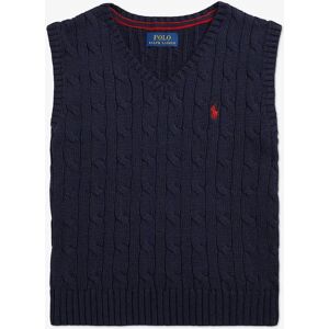 Boy's Ralph Lauren Boys Cable Knit Sweater Vest in Navy - Blue - Size: US 4 - uk 3 yrs Boy's Ralph Lauren Boys Cable Knit Sweater Vest in Navy - Blue - Size: US 4 - uk 3 yrs