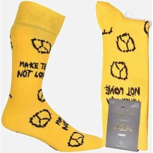 Happy Socks Men's Make Tea Not Love Socks, Yellow - Size: 7/7.5/8/8.5/5/5.5/6.5/6 Happy Socks Men's Make Tea Not Love Socks, Yellow - Size: 7/7.5/8/8.5/5/5.5/6.5/6