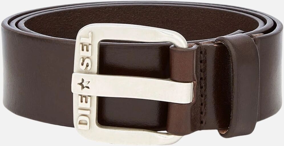 Men's DIESEL B-STAR Mens Genuine Leather Belts For Trousers Jeans Metal Buckle Brown - Size: 90 cm