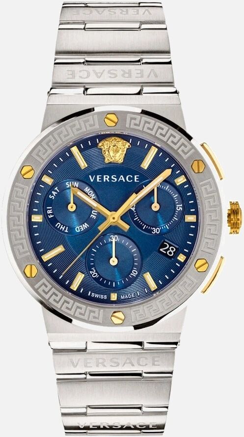 Men's Versace VEZ900221 Greca Logo Chrono Luxury Men's Watch - Blue