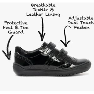 Girl's GEOX HADRIEL G G Girls Leather Touch Fasten School Shoes Patent Black - Size: UK 9 / eur 27 Girl's GEOX HADRIEL G G Girls Leather Touch Fasten School Shoes Patent Black - Size: UK 9 / eur 27