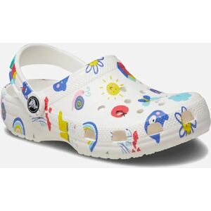 Girl's Crocs Classic Graphic Thermoplastic White/Multi Loafers - Size: UK 4 / eu 19-20 / us c4 Girl's Crocs Classic Graphic Thermoplastic White/Multi Loafers - Size: UK 4 / eu 19-20 / us c4