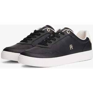 Women's Tommy Hilfiger Elevated Womens Leather Court Trainers - Black - Size: 4 Women's Tommy Hilfiger Elevated Womens Leather Court Trainers - Black - Size: 4