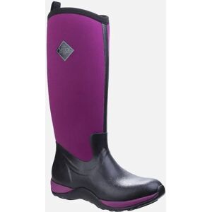 Women's Muck Boots Arctic Adventure Synthetic Black/Maroon Wellington Boots - Size: 5