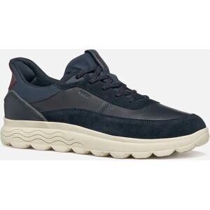GEOX Men's Navy Leather/Textile Casual Sneakers - Sneaker GEOX Men's Navy Leather/Textile Casual Sneakers - Sneaker