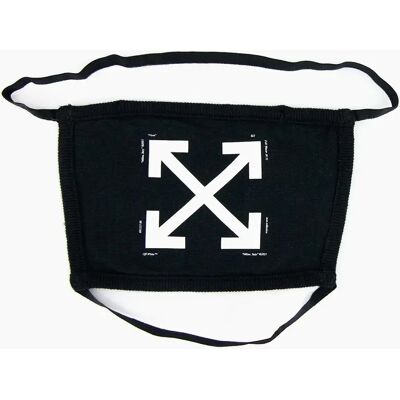 OFF-WHITE Men's Off White Arrow Print Face Covering Mask Black/white - Black/Multi - Size: OS OFF-WHITE Men's Off White Arrow Print Face Covering Mask Black/white - Black/Multi - Size: OS