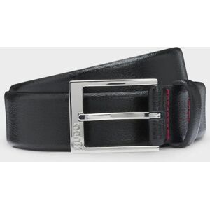 Hugo Boss Men's HUGO Gellot Mens Grained-Leather Belt with Logo Engraved Buckle - Black 001 - Size: W38