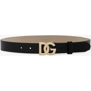 Dolce & Gabbana Girl's Girls Leather Logo Belt in Black - Size: S 2 - 3 yrs