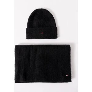 Women's Tommy Hilfiger Essential Flag Fuzzy Womens Beanie & Scarf Gift Set - Black - Size: ONE size Women's Tommy Hilfiger Essential Flag Fuzzy Womens Beanie & Scarf Gift Set - Black - Size: ONE size