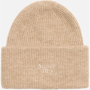 Men's Superdry Unisex Soft Rib Knit Beanie - Tan - Size: ONE size Men's Superdry Unisex Soft Rib Knit Beanie - Tan - Size: ONE size