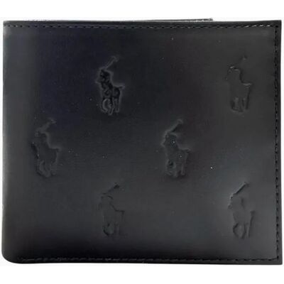 Polo Ralph Lauren Men's Ralph Lauren Mens Genuine Leather Wallet Multi Embossed Bifold Credit Card Holder Black - Size: ONE size Polo Ralph Lauren Men's Ralph Lauren Mens Genuine Leather Wallet Multi Embossed Bifold Credit Card Holder Black - Size: ONE size
