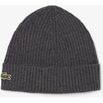 Men's Lacoste Mens Ribbed Beanie - Pitch Chine 050 - Black - Size: ONE size Men's Lacoste Mens Ribbed Beanie - Pitch Chine 050 - Black - Size: ONE size