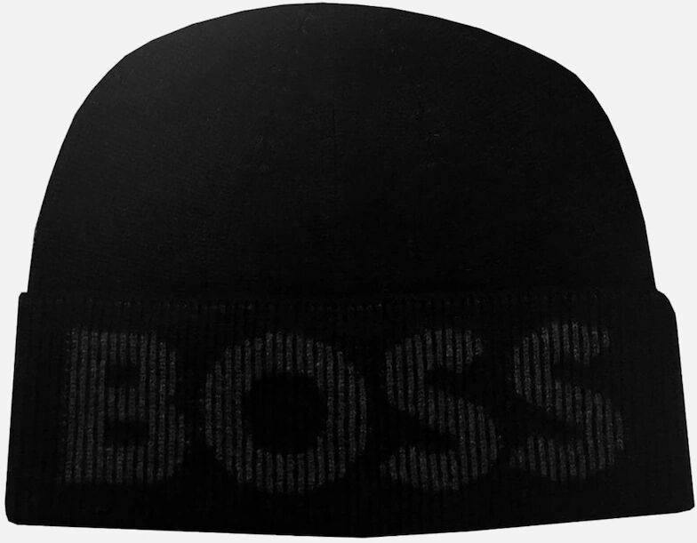 Men's Hugo Boss Men's Black Knitted Lamichetto Hat. - Size: ONE size