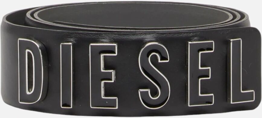 Women's DIESEL B Letter Womens Leather Belt Casual Metal Buckle Logo Waist Belt Black - Size: 80 cm