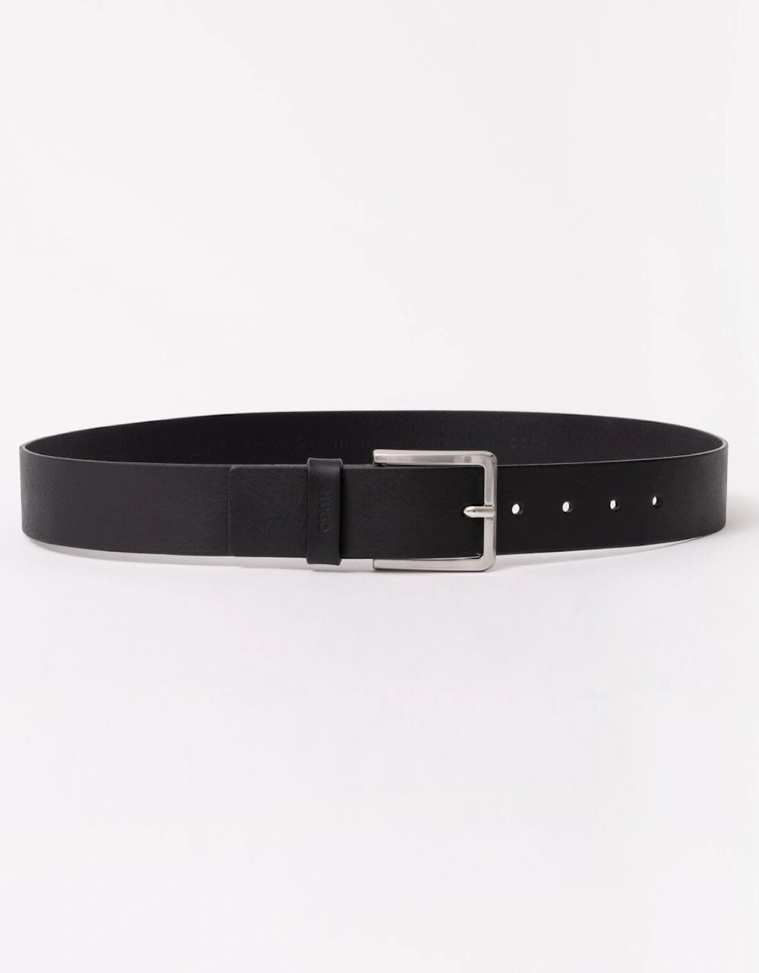 Hugo Boss Men's HUGO Gionios Mens Grainy Embossed-Leather Belt with Brushed Metal Hardware NOS - Black - Size: W40
