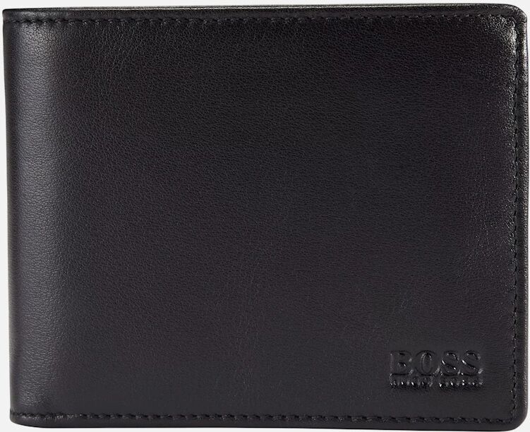 Men's Hugo Boss Mens Wallet Genuine Leather Asolo Bifold Credit Cardholder New Gift - Black