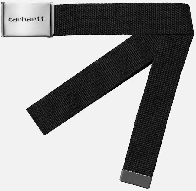 Men's Carhartt WIP Clip Belt Chrome - Black - Size: ONE size