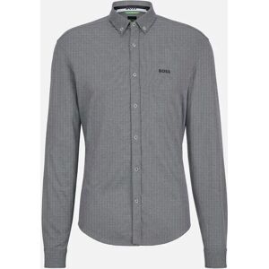 Men's Hugo Boss Navy/ Grey Biado R Long Sleeved Shirt - Size: 42/Regular