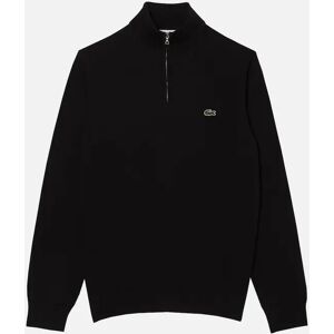 Men's Lacoste Men's Black Cotton Half Zip Knit - Size: 46