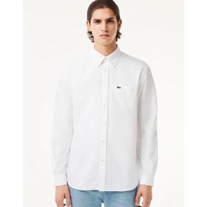 Men's Lacoste Men's Regular Fit Cotton Oxford Shirt - White - Size: 17 - 43