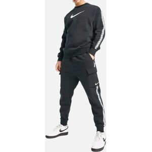 Men's Nike Repeat 3.0 Mens Full Tracksuits Fleece Sweats and Joggers Swoosh Logo - Black - Size: 37/36/32