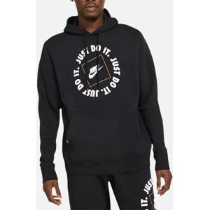 Men's NIKE Mens Fleece Hoodie JDI Pullover Long Sleeve Winter Hooded Sweatshirts Black - Size: 38
