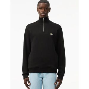 Men's Lacoste Men's Zip-Up High Neck Interlock Sweatshirt - Black - Size: 38/40