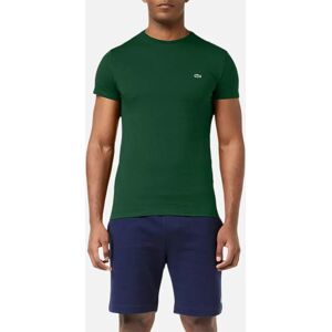 Men's Lacoste TH6709 Mens T Shirts Short Sleeve Crew Neck Soft Pima Cotton Summer Tee - Green - Size: 36