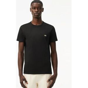 Men's Lacoste Men's Cotton Pima Jersey Crew Neck T-Shirt - Black - Size: 44