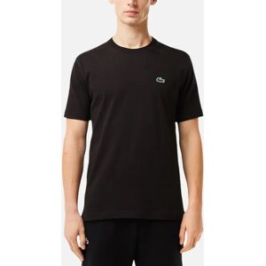 Men's Lacoste TH7618 Mens T Shirts Short Sleeve Crew Neck Quick Dry Casual Summer Tee - Black - Size: 38