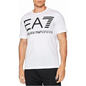 Men's EA7 6KPT23 Mens T Shirts Crew Neck Emporio Armani Tee Casual Summer Cotton Tops - White - Size: 40/Regular