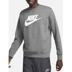 Men's NIKE DQ4912 Mens Sweatshirt Sportswear Club Fleece Crew Neck Pullover Jumper New - Grey - Size: 36