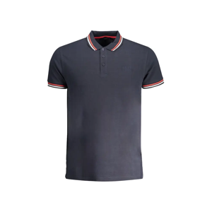 Roberto Cavalli Men's Cavalli Class Tipped Collar Toned Logo Navy Blue Polo Shirt - Size: 40