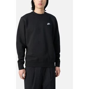 Men's NIKE BV2662 Sportswear Club Fleece Men's Crew Relax Fit Sweatshirt - Black - Size: 36