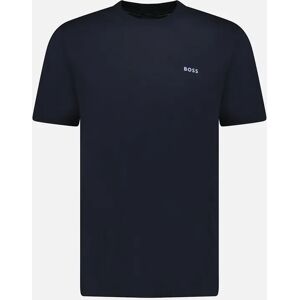 Men's Hugo Boss Blue Logo-Stamp T-Shirt in Navy - Size: 46