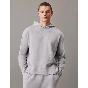 Men's Calvin Klein ICON COTTON TERRY Mens Hoodie Grey - Size: 36